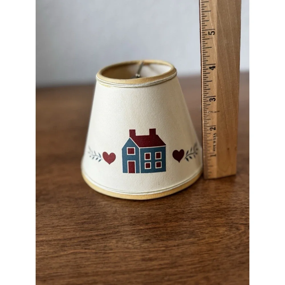 Vintage Lamp Shade Cottage Granny Core Country Farmhouse Folk Art Hearts House